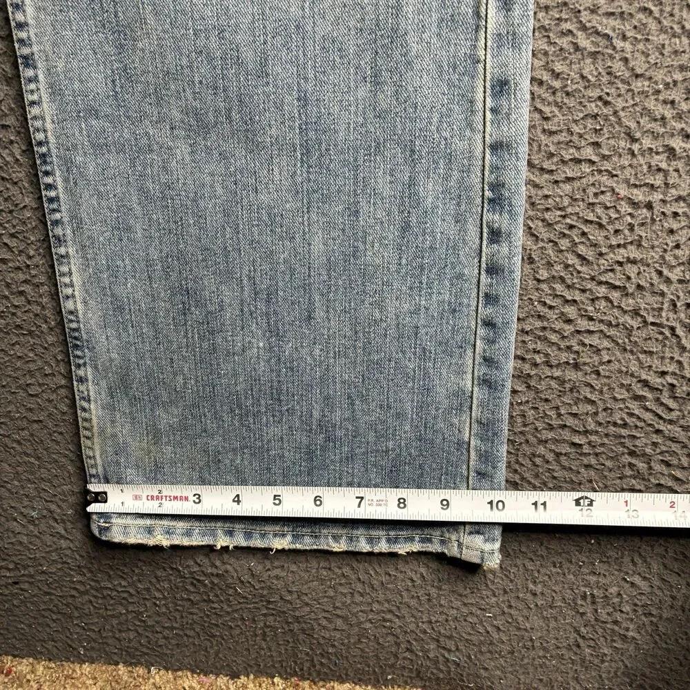 VTG American Eagle Jeans Mens Bootcut 36x30 Light Wash Whiskered Y2K